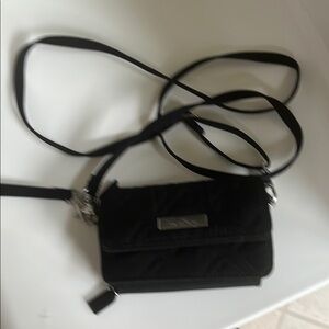 Vera Bradley Black Crossbody Bag Compact Design